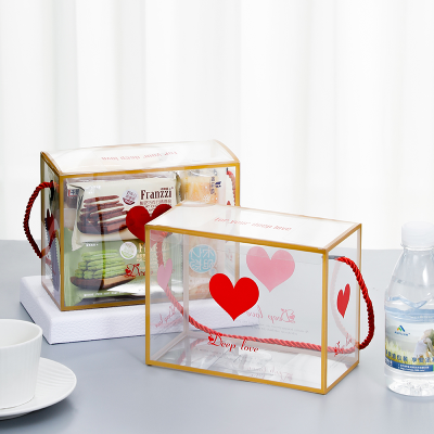 Deep Love Internet Celebrity Transparent Gift Box Wedding Candies Box Cake Box Cookie Box Pastry Box Portable Box