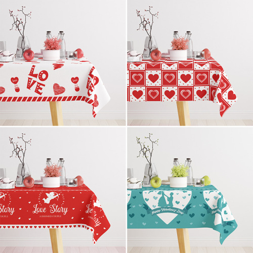 情人节派对一次性桌布节日用品场地布置道具塑料桌布一次性野餐垫