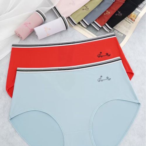 胶源蛋白印花中腰大码女士内裤三角内裤亲肤透气宽松