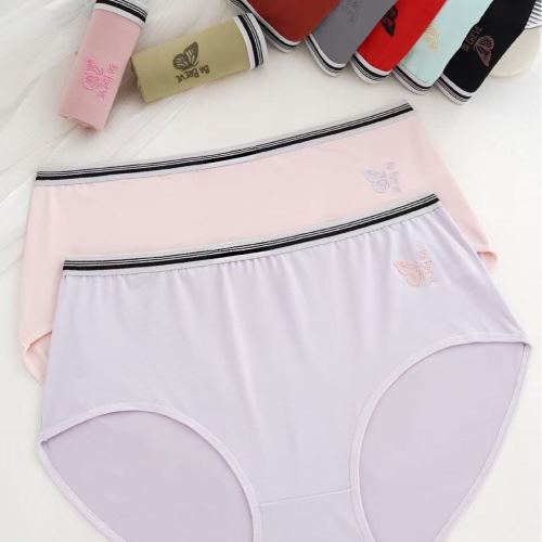 胶源蛋白印花中腰女士内裤三角内裤亲肤透气宽松