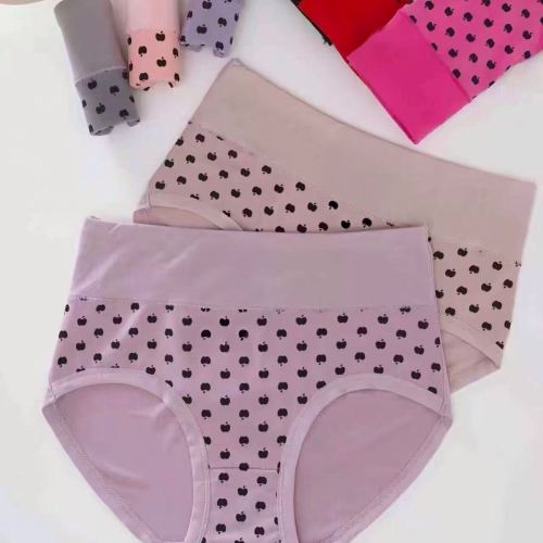 印花中高腰女士内裤三角内裤亲肤透气宽松