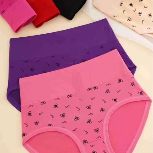 胶源蛋白印花高腰收腹女士内裤三角内裤亲肤透气宽松