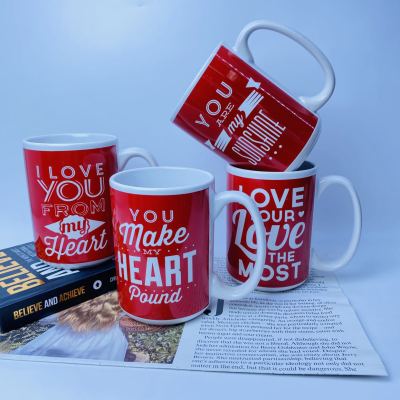 New Valentine's Day Series Red Romantic Mug Single Color Box Packaging Cross-Border Hot