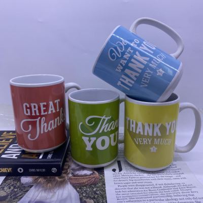 Thanks for Ceramic Cup New Mug Daily Water Cup Foreign Trade Wholesale