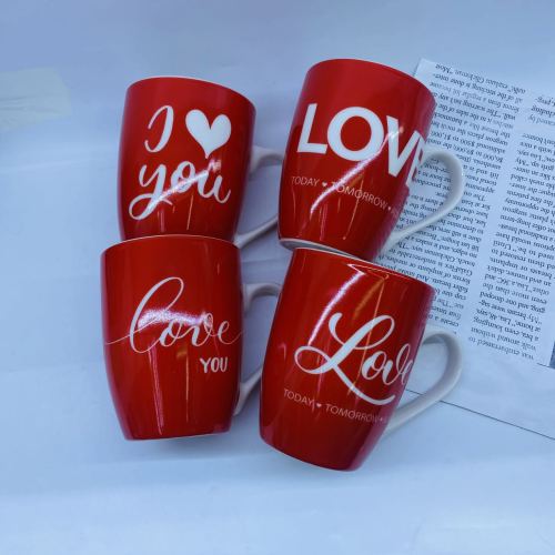 valentine‘s day ceramic cup new mug set gift box cup blessing cup gift box