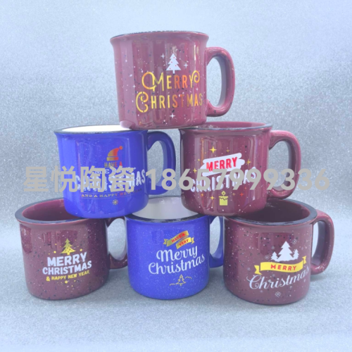 圣诞陶瓷杯新款水杯大号马克杯超厚杯子单个彩盒包装
