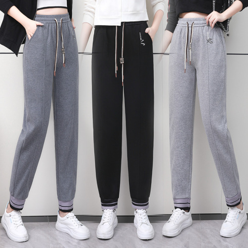 新款休闲裤宽松外穿长裤休闲大码运动裤春秋加厚学生裤高腰灯笼裤