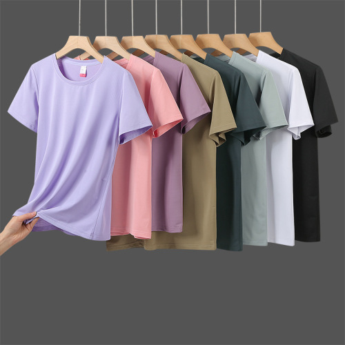 夏季速干衣户外运动宽松百搭纯色吸汗透气冰丝短袖T恤男吸汗速干