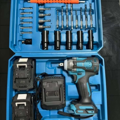 Electric tool Lithium electric wrench set suit plastic box battery