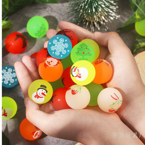 christmas elastic ball table decoration luminous ball rubber solid bouncing ball children's gift students' prize gift