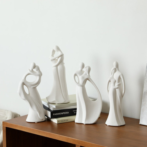 创意陶瓷情侣人物摆件 客厅酒柜家居饰品情人节新婚礼物工艺礼品