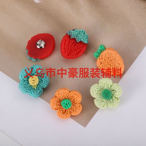 children‘s cartoon color button cute colorful fruit mini small flower children‘s button diy jewelry accessories wholesale