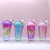 Factory Wholesale Water Cup Unicorn XINGX Ice Cup Refrigeration Ins Girl Double Plastic Straw Cup Tumbler
