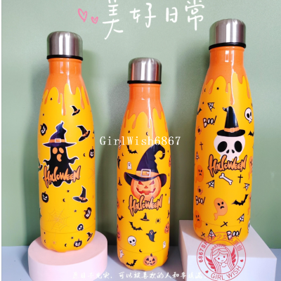Exclusive for Cross-Border Coke Bottle 3D High Quality Printing 304 Stainless Steel Halloween Creative Thermal Mug Gift Customization