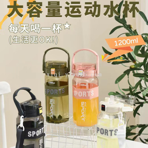 Internet Celebrity Large Capacity Double Drinking Cup Top-Selling Product Fashion Sports Kettle Student Handy Straw Cup RS-201756
