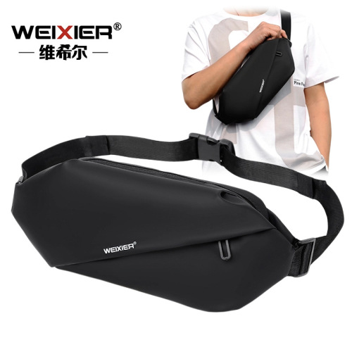 large-capacity casual simple crossbody shoulder bag men‘s versatile sports phone waist bag high-grade waterproof chest bag