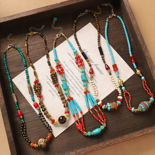 tibetan ethnic style vintage necklace nepal hand-woven exotic style clavicle chain new chinese style niche accessories for women