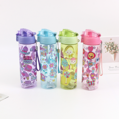 Cartoon Anime Net Red Sports Bottle Cup with Straw Creative Plastic Cup Gift Cup Summer Cup Ins Style Wholesale