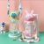 Fashion Bunny Children's Cups Pot Straw Lanyard Stickers Cartoon Cute Summer Universal Outing Super Cute Kindergarten