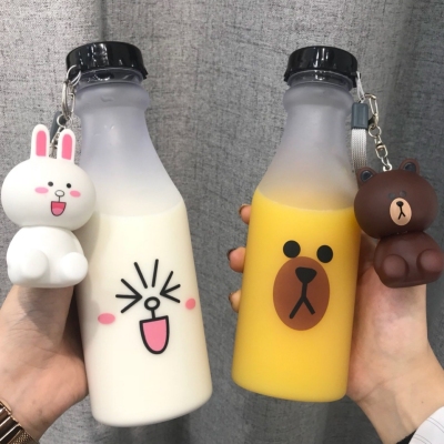 Women's Korean-Style Frosted Plastic Cup Portable Portable Portable Cup, Cute Student Children's Water Cup, Creative Sports Water Bottle