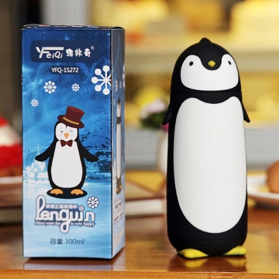 Cartoon Penguin Glass Student Female Korean Creative Cute Couple Portable Super Cute Cup Drop Proof Leak-Proof Kindergarten