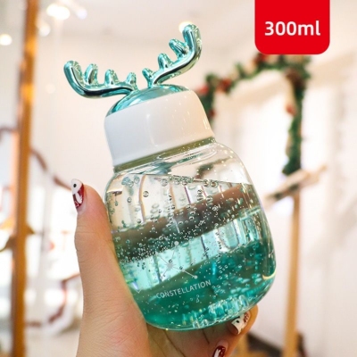Korean Style Cute Ins Glass Water Cup Female Student Creative Fresh Portable Handy Cup Online Red High-Looking Cup