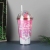 Internet Celebrity Ins New Cartoon Cute Snow Top Children Water Cup Student Cup Good-looking Double-Layer Cup with Straw