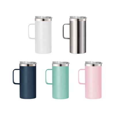 Double-Layer Stainless Steel Straight Cup Creative Car Cup with Handle Fashion Vacuum Thermos Cup Customization