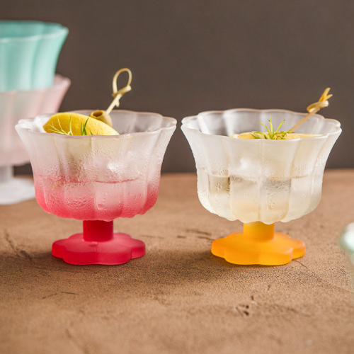 花开半朵水杯茶杯玻璃杯女高颜值杯子家用喝水杯饮料果汁杯酸奶杯