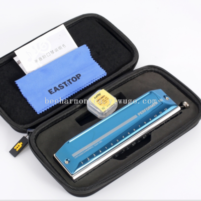 East top new chromatic harmonica,EAP-16 16 hole 64 tone mouth organ,new style,professional harmonica for player,gift