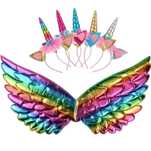 european and american hot unicorn headband halloween headdress angel wings children‘s party wings princess performance props