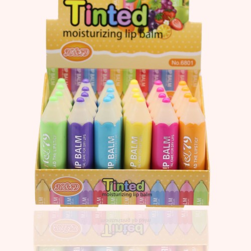 蜡笔唇膏护唇防干裂滋润保湿铅笔润唇膏透明学生平价跨境化妆品