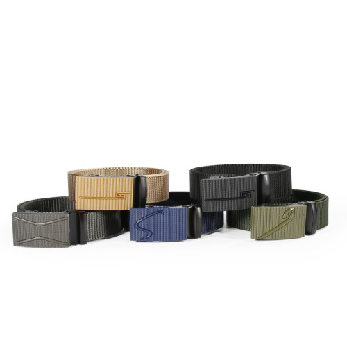 跨境仿尼龙无牙铁扣织带地摊热卖透气速干腰带