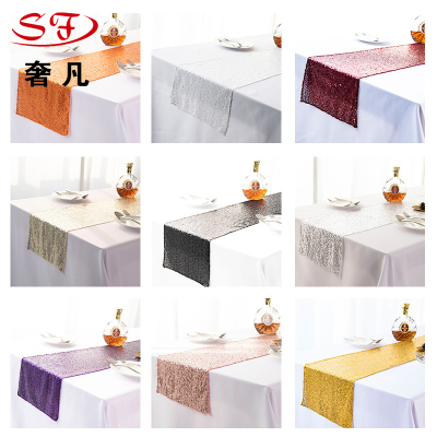 in Stock Supply Flash Christmas Party Mediterranean 3mm Sequin Embroidery Sequin Table Flag Table Towel