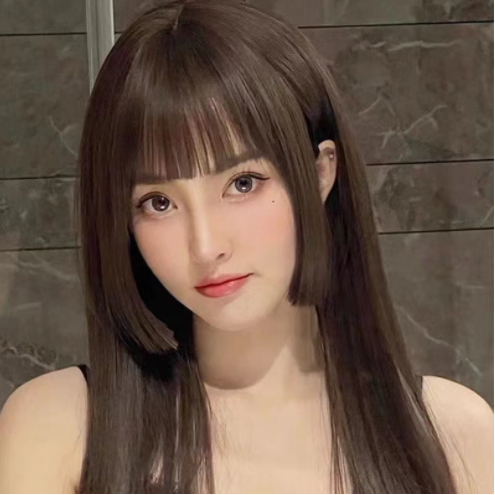 Wig Women‘s Long Hair Fashion New Black Long Straight Full Head Cover Princess Cut Simulation Hair Wig