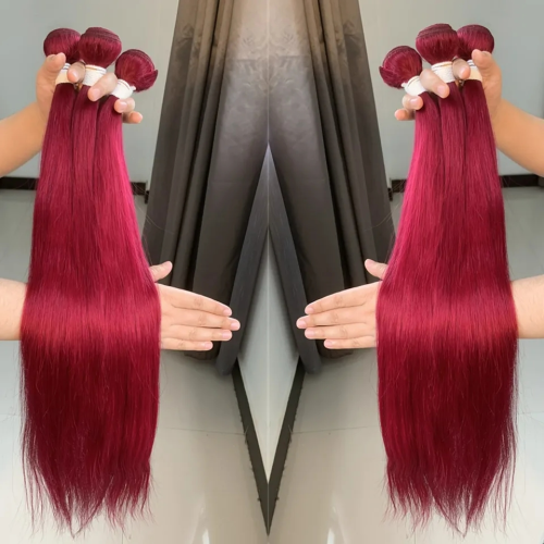 bright red hair curtain hair block