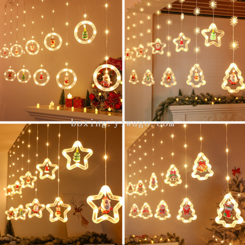 christmas decorative string lights star light string room curtain light atmosphere led colored lamp flashing light christmas tree ice strip light