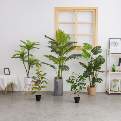 Indoor Home  Simulation Large Green Plant Bonsai Simulation Areca Palm Back of Turtle Tree Bonsai Greenery