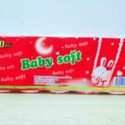Red soft baby English toilet paper roll paper