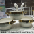 Jingdezhen Ceramic Soup Pot Set Soup Bowl Stone Pattern Soup Pot with Rack Soup Pot Foreign Trade Export Kuwait Soup Pot