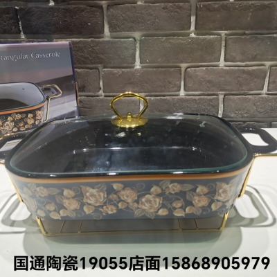 Jingdezhen Ceramic Soup Pot with Rack Baking Tray Kitchen Supplies Available Alcohol Candle Heating