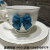 Jingdezhen Ceramic Coffee Set 6 Cups 6 Plates Coffee Set with Shelf Bow Coffee Set Kitchen Supplies