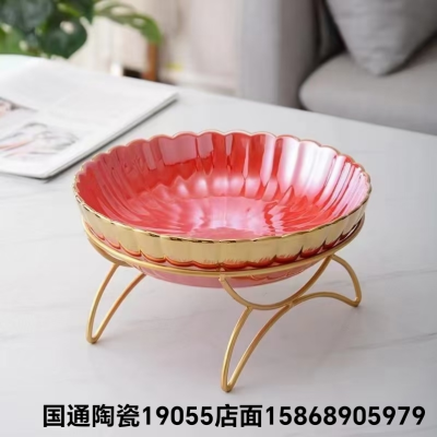Jingdezhen Ceramic Fruit Plate String Disk Nut Plate Three-Layer Cake Plate Candy Plate Two-Layer Ceramic Plate