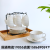 Jingdezhen 6 Cups 6 Plates Coffee Set Set Colored Glaze Coffee Set Set with Shelf 200ml