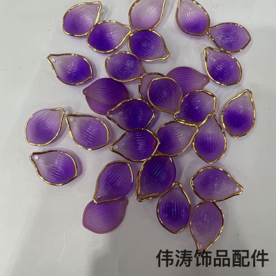 Factory Direct Sales Lotus Acrylic Frosted Gilded Petals Handmade DIY Antiquity Hair Clasp Hair Comb Headdress Material