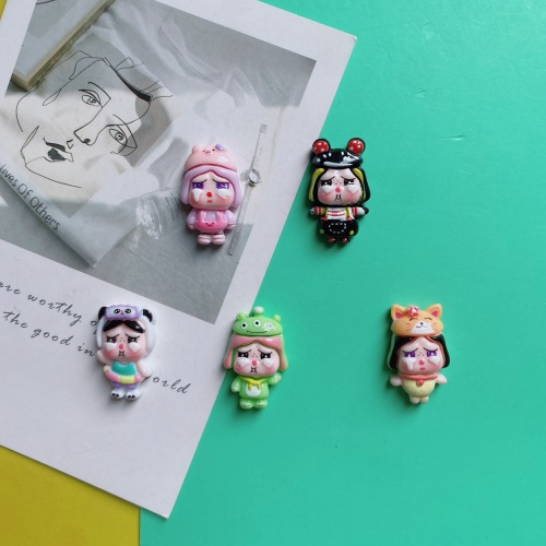 亮面可爱变装哭娃diy配饰奶油胶配件手机壳发夹头绳水杯贴包包料