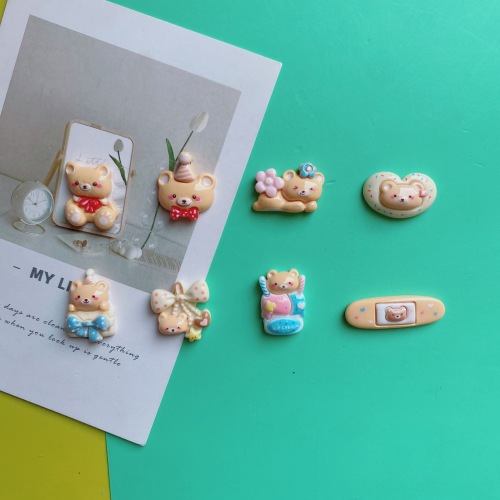 亮面小熊DIY树脂配件批发手机壳摆件包包帽子洞洞鞋头绳发夹冰