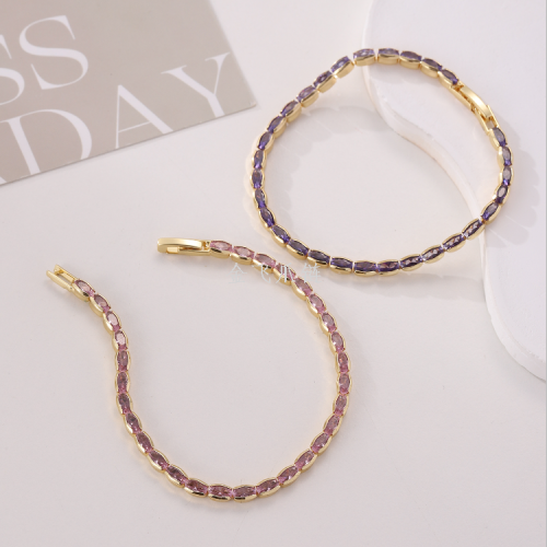 amazon cross-border e-commerce oval hip hop women‘s bracelet fashion popular bracelet style factory direct sales wholesale