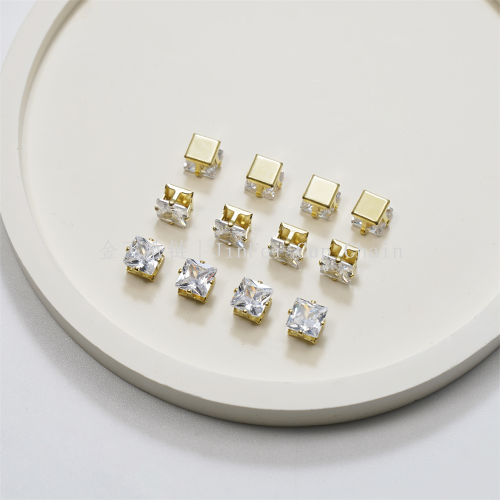 diy jewelry accessories wholesale square claw zirconium inlaid zircon single environmental protection clothing accessories factory direct sales