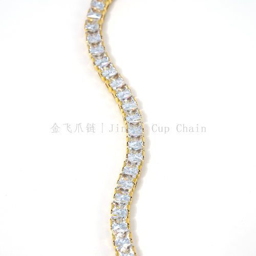 square aaa zircon claw chain copper diamond-embedded handmade chain manicure jewelry rhinestone ormanent clothing shoes bags accessories